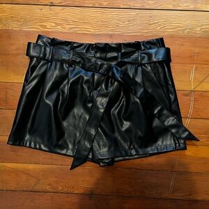 NWT Belted Pleather Shorts